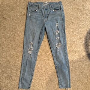 Levi's Blue Skinny Jeans Distressed Ripped
